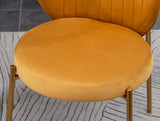 English Elm Amoa Contemporary Velvet Upholstery Dining Chair, Yellow