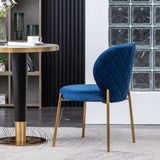 English Elm Amoa Contemporary Velvet Upholstery Dining Chair, Blue