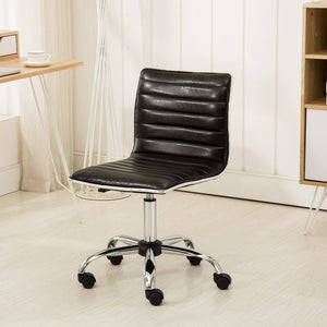 English Elm Fremo Chromel Adjustable Air Lift Office Chair, Black