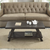 English Elm Athens Contemporary Wood Shelf Coffee Table In Weathered Espresso