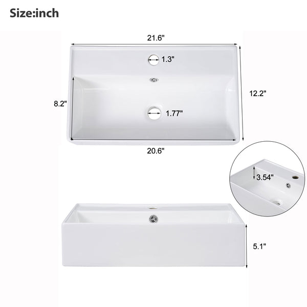 English Elm 21.6 Modern Floating Bathroom Vanity with Ceramic Basin, Wave Door, Rose Gold Handle, Space-Saving Green N729P170390F