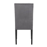 English Elm Cobre Contemporary Velvet Dining Chair With Nailhead Trim, Set Of 2, Gray