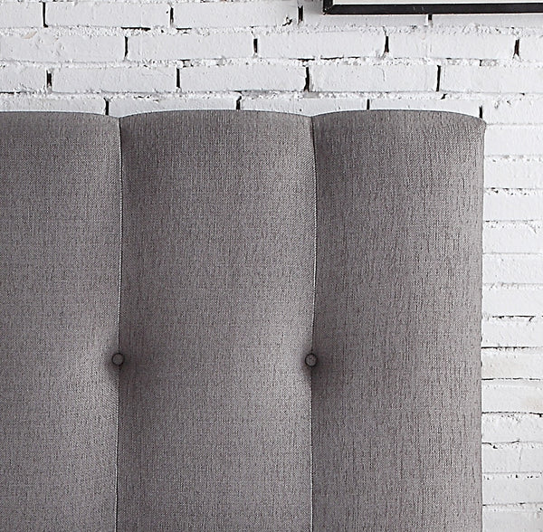 English Elm Bridgevine Tufted Upholstered Headboard Queen Grey with Nailhead Trim, Easy-Clean Polyester, Chic Finish B108P163874