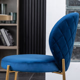 English Elm Amoa Contemporary Velvet Upholstery Dining Chair, Blue