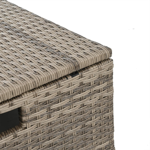 English Elm Patio 6-Piece Pe Wicker Furniture Set With Glass Coffee Table - Stylish Outdoor Seating For Any Space W1703S00020-GIGA