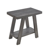 English Elm Athens Contemporary Wood Shelf Side Table In Gray Finish