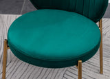 English Elm Amoa Contemporary Velvet Upholstery Dining Chair, Green