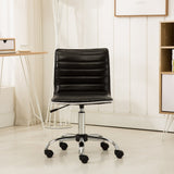 English Elm Fremo Chromel Adjustable Air Lift Office Chair, Black