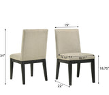 English Elm Roundhill Furniture Rocco Contemporary Solid Wood Dining Chairs, Set Of 2, Beige