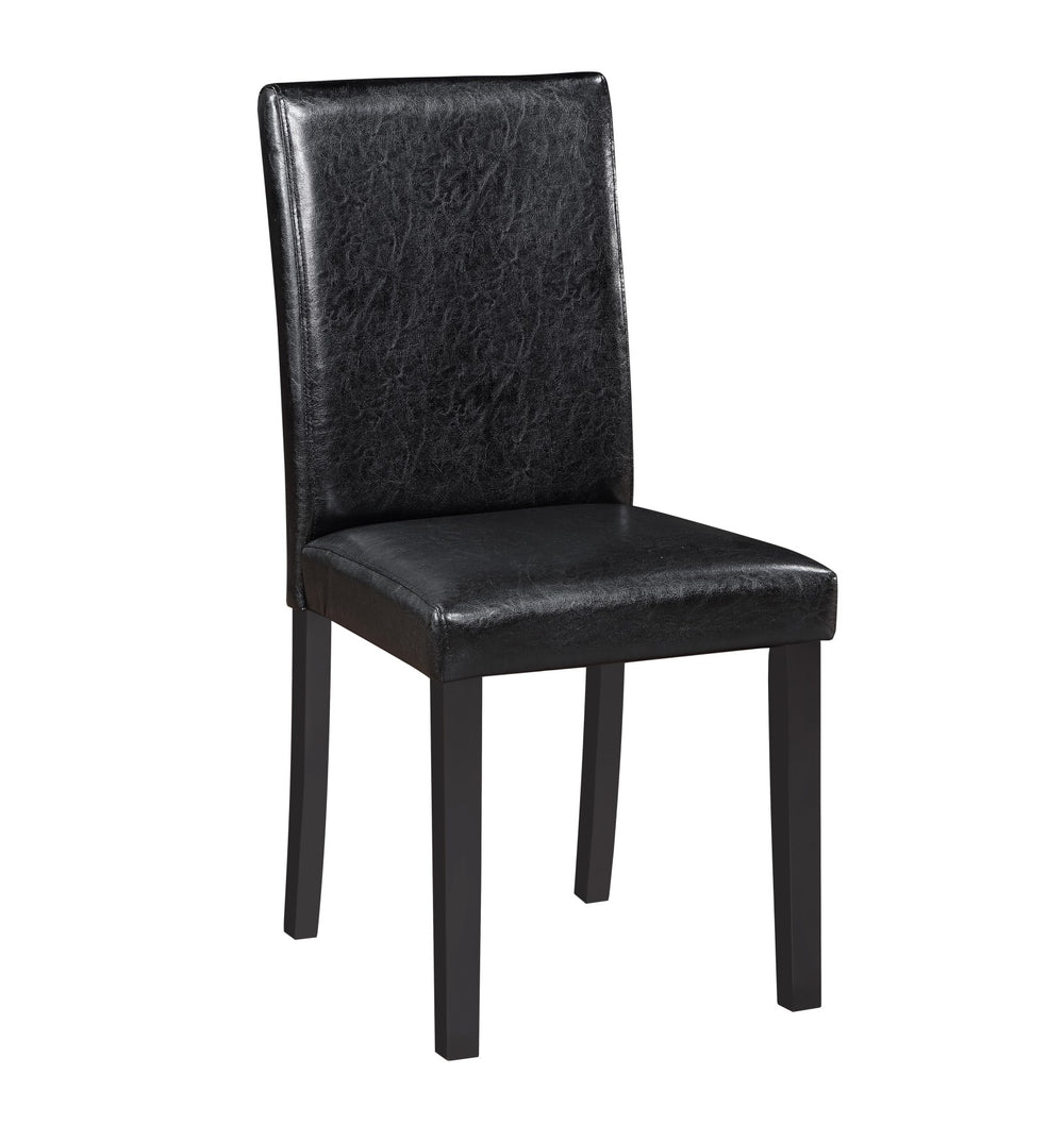 English Elm 5 Piece Wooden Dining Table Set - Elegant Square Table With Crystal Trim & 4 Upholstered Chairs, Black W1998S00041