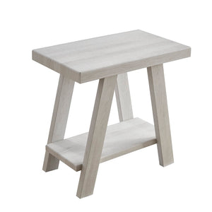 English Elm Athens Contemporary Wood Shelf Side Table In White Finish