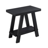 English Elm Athens Contemporary Wood Shelf Side Table In Black Finish