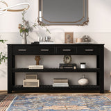 Hearth and Haven U_Style Stylish Entryway Console Table with 4 Drawers and 2 Shelves, Suitable For Entryways, Living Rooms. WF319384AAB