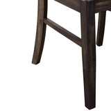 English Elm Almeta Solid Wood Slat Back Upholstered Dining Chairs, Set Of 2 -Dark Umber Brown Finish