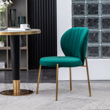 Green Velvet Dining Chairs Set of 2 - Plush Comfort, Stylish Design, Gold Metal Frame