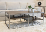 English Elm Padena Metal Frame Wood Living Room Coffee Table With Shelf