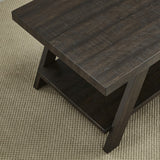 English Elm Athens Contemporary Wood Shelf End Table In Weathered Espresso