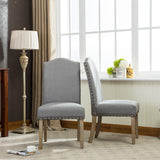 Urban Nailhead Grey Fabric Parson Chairs, Set of 2