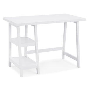 English Elm Redina Contemporary Wood Writing Desk With Storage, White