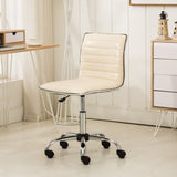 English Elm Fremo Chromel Adjustable Air Lift Office Chair, Beige