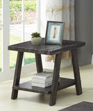 English Elm Athens Contemporary Replicated Wood Shelf End Table In Charcoal Finish