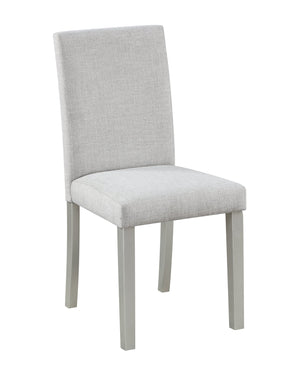 English Elm 5 Piece Wooden Dining Table Set - Elegant Square Table & 4 Upholstered Chairs In Silver Grey Finish W1998S00042