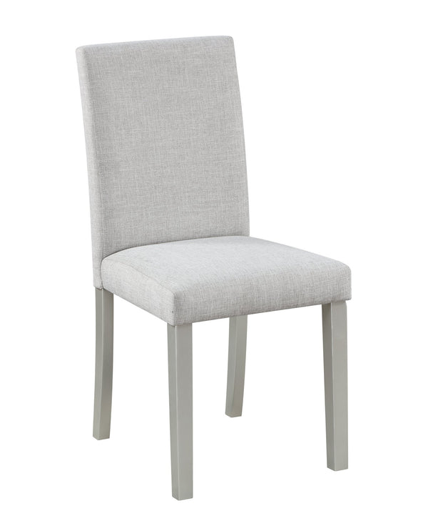 English Elm 5 Piece Wooden Dining Table Set - Elegant Square Table & 4 Upholstered Chairs In Silver Grey Finish W1998S00042