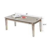 English Elm Barent Contemporary Wood Coffee Table With Mirrored Legs, Champagne