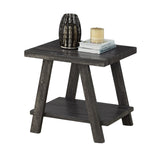 English Elm Athens Contemporary Replicated Wood Shelf End Table In Charcoal Finish