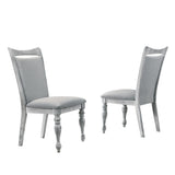 English Elm Salines Upholstered Turned Leg Dining Chairs, Set Of 2, Rustic White