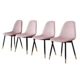 English Elm Lassan Contemporary Fabric Dining Chairs, Set Of 4, Pink