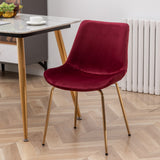 English Elm Aufurr Modern Velvet Dining Chair, Set Of 2, Red