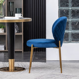 English Elm Amoa Contemporary Velvet Upholstery Dining Chair, Blue