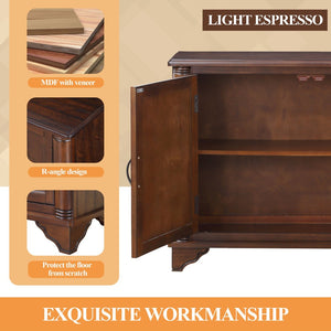 English Elm 40" Retro Console Table with Dual Cabinet Storage Pine Frame Entryway Foyer Light Espresso W1202P146346