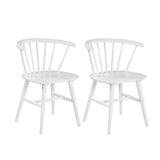 English Elm Alwynn Contemporary Wooden Spindle Back Dining Chairs, Windsor Chairs, Set Of 2, White