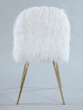 English Elm Ravni Faux Fur Accent Chair With Gold Legs