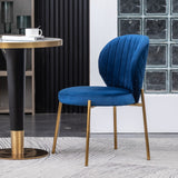 English Elm Amoa Contemporary Velvet Upholstery Dining Chair, Blue