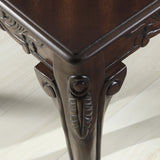 English Elm Traditional Ornate Detailing Dark Cherry Finish Wood Coffee Table