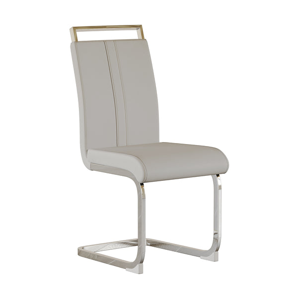 English Elm 63 Modern Cream Mdf Dining Table Set With 6 Armless Pu Chairs, Stylish & Durable For Any Space W2189S00432