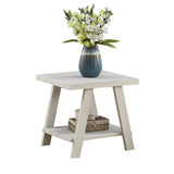 English Elm Athens Contemporary Wood Shelf End Table In White Finish