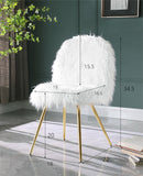 English Elm Ravni Faux Fur Accent Chair With Gold Legs