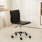 English Elm Fremo Chromel Adjustable Air Lift Office Chair, Black