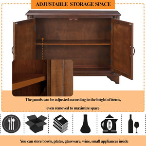 English Elm 40" Retro Console Table with Dual Cabinet Storage Pine Frame Entryway Foyer Light Espresso W1202P146346