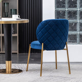 English Elm Amoa Contemporary Velvet Upholstery Dining Chair, Blue