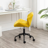 English Elm Eldon Diamond Tufted Adjustable Swivel Office Chair, Yellow