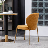 English Elm Amoa Contemporary Velvet Upholstery Dining Chair, Yellow