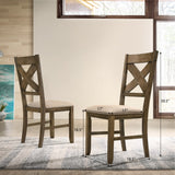 English Elm Raven Wood Fabric Upholstered Dining Chair Set Of 2