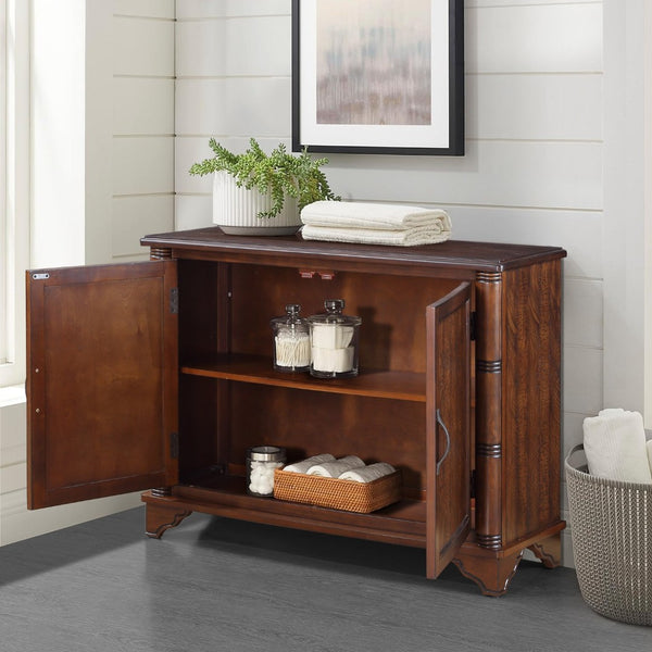 English Elm 40" Retro Console Table with Dual Cabinet Storage Pine Frame Entryway Foyer Light Espresso W1202P146346