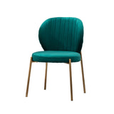 English Elm Amoa Contemporary Velvet Upholstery Dining Chair, Green