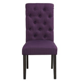 English Elm Leviton Solid Wood Tufted Asons Dining Chair, Set Of 2, Purple